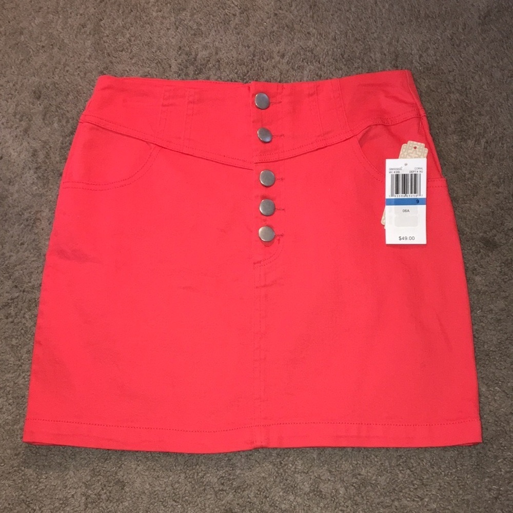 NWT Gianni Bini Coral Denim Mini Skirt